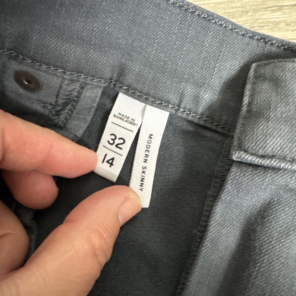 LOFT Modern Skinny Jeans High Rise Stretch Slate Gray sz 32/14 - Picture 5 of 7